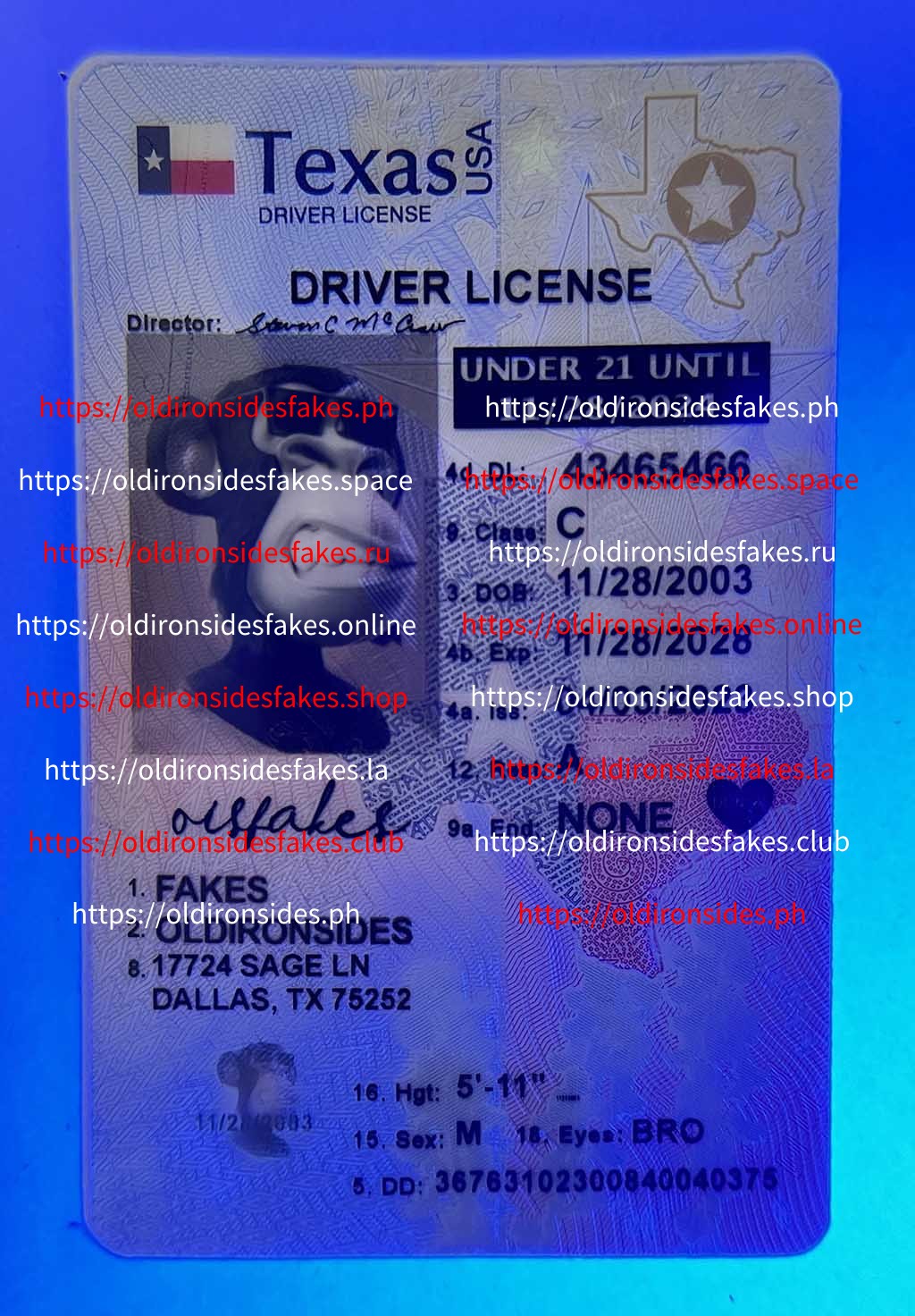 Texas Driver License(New TX U21 2020) - Image 3