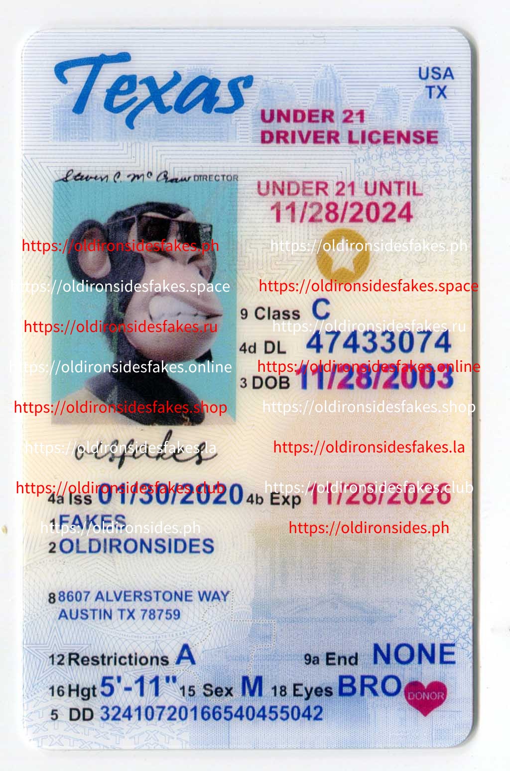 Texas Driver License(Old TX U21)